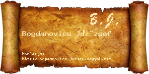 Bogdanovics József névjegykártya