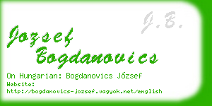 jozsef bogdanovics business card