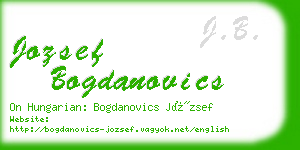 jozsef bogdanovics business card